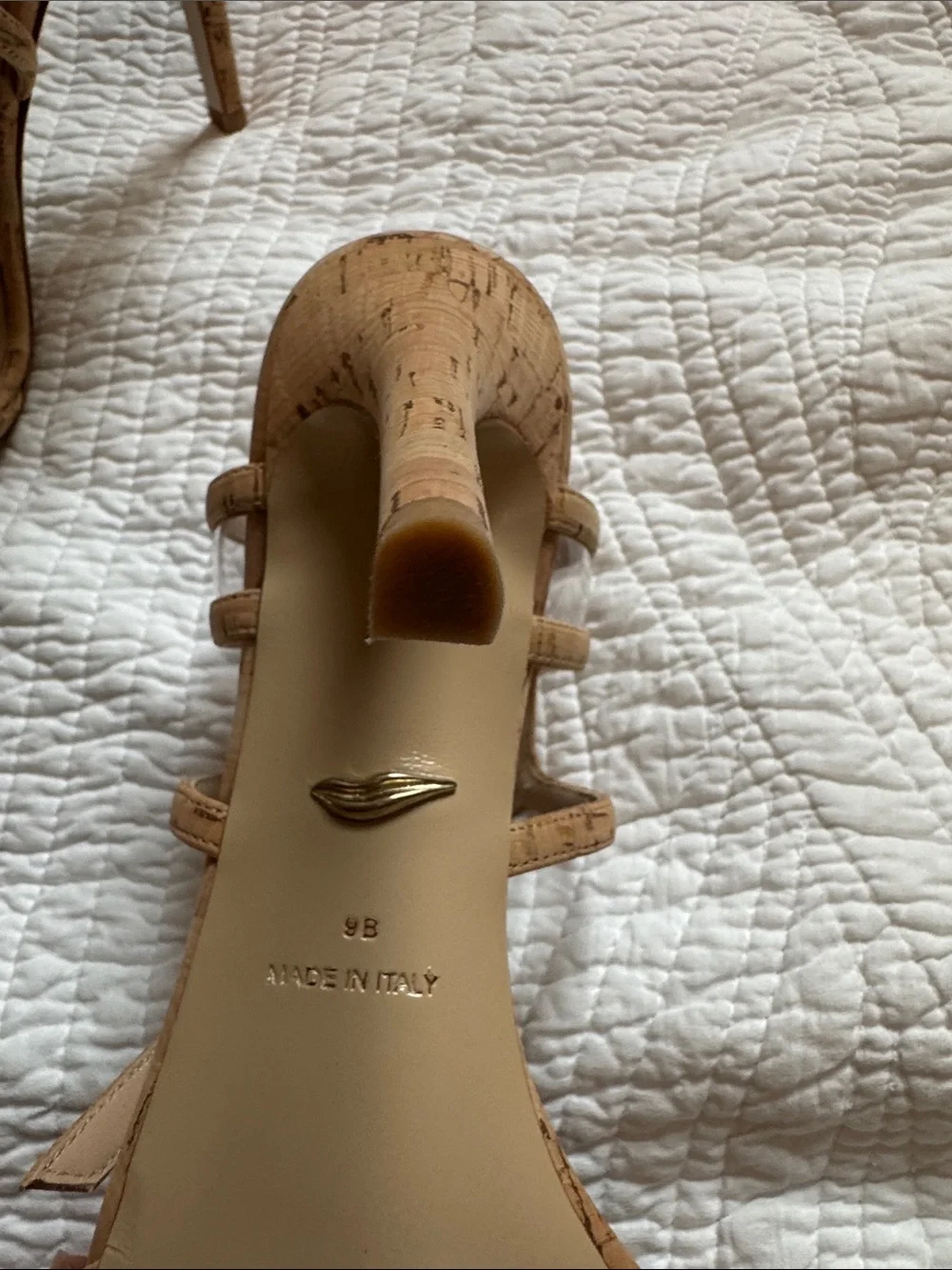 DVF Strappy High Heel Sandal in Natural Cork